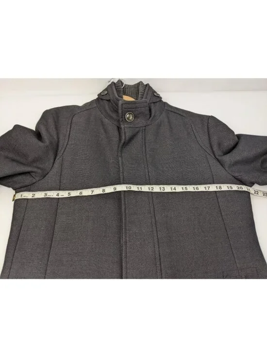 Zara Man Black Tag Black Overcoat Mens Size Large Luxury Winter Dress Coat - Picture 4 of 9